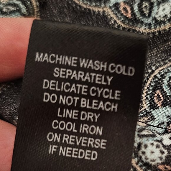 #194 Torrid size 1 mandala floral black teal sun dress 16/18 - Picture 5 of 9